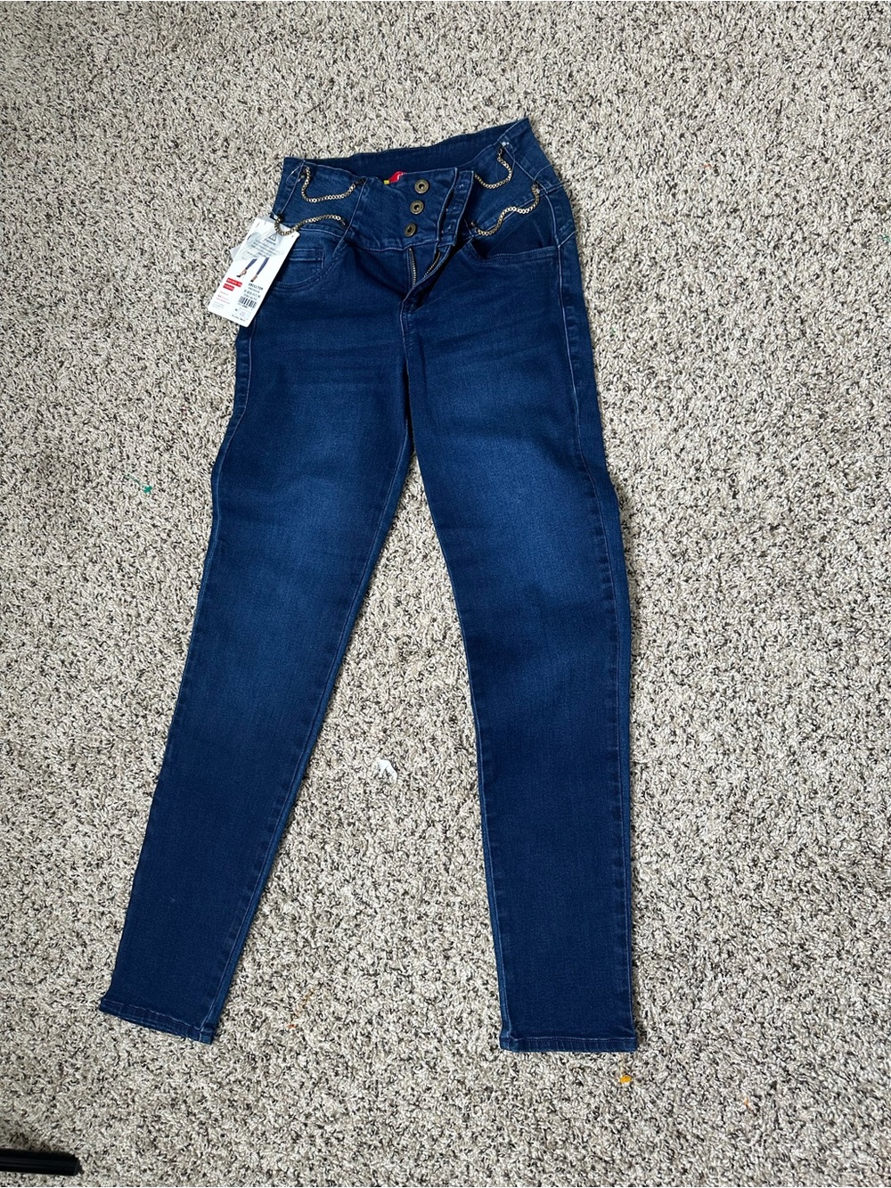 High-Rise Skinny Jeans in Deep Blue (JEANS COLOMBIANO)